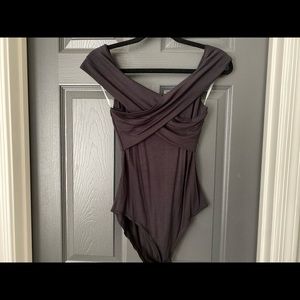 Off the shoulder black bodysuit